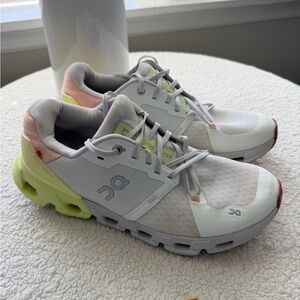 On Running Cloudswift Women's Running Shoes White Neon Yellow Pink Sz 10